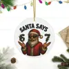 Llavero colgante plano de acrílico navideño transfronterizo, Papá Noel, muñeco de nieve, caja de regalo, llavero de regalo navideño