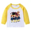 Camiseta de algodón de manga larga para niños de Primavera y Otoño de Bombero Sam, cuello redondo, básica, para niños, camiseta de bebé