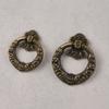 Caixa de embalagem de alça pequena antiga acessórios alça de furo único decorativo gaveta de armário alça pequena anel de puxar círculo de bronze