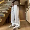 Pantalones anchos de moda estilo Hong Kong para hombre, pantalones casuales holgados para otoño e invierno con letras laterales, pantalones deportivos versátiles de pierna recta fluidos para hombre