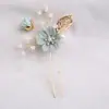 Conjunto de Noiva Pente de Cabelo Grampo de Cabelo Grampo em U Ferramenta de Penteado Flor de Strass Adorno de Cabeça de Noiva Acessórios de Cabelo Europeus e Americanos