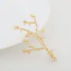 Accesorios de joyería para broches DIY material al por mayor latón chapado en oro rama pasador de corsage accesorios hechos a mano