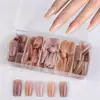 Arte de Unha Transfronteiriça Peça de Unha Gradiente Pré-fabricada DIY Armadura Amêndoa Armadura Ballet Ponta de Unha Usável Armadura de Ponta de Unha Peça de Unha para Adultos 140 na Caixa
