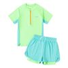 Maiô Duas Peças Infantil para Meninos 2025 Novo Modelo Nadar Roupa de Banho Juvenil Cuecas de Natação Equipamento de Natação Masculino Atacado
