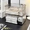 Caixa Organizadora de Acrílico de Alta Transparência para Mesa, Organizador à Prova de Poeira com Tampa Flip-Top, Cesta Organizadora com Tampa para Quarto, Dormitório, Escritório