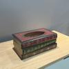 American Creative Wood Paper Box Retro Bookbox Forma Tissue Box Art Restaurante Tissue Storage Box Ornamentos