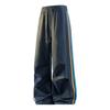 Calças Cargo de Pernas Largas Estilo Americano para Homens e Mulheres, Hip-Hop Listradas Color Block Casuais Calças Paraquedistas
