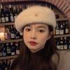 Gorra para Mujer Etiqueta Dorada Elegante Boina de Terciopelo de Cordero Calidez Otoño e Invierno Realza el Rostro Circunferencia de Cabeza Pequeña Grande Sombrero de Pintor Versátil Tendencia