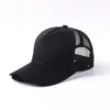 Gorra de Béisbol Cruzada de Cinco Paneles con Malla y Visera de Pato Bordado de Logo Personalizado Impresión Color Sólido Simple Ligera Transpirable Gorra de Béisbol