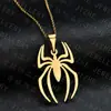 Collar de araña de acero inoxidable transfronterizo europeo y americano con personalidad de comercio exterior, colgante periférico de película creativa de Spider-Man, joyería de acero de titanio