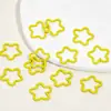 Anel Aberto Estrela de Cinco Pontas Colorido em Relevo Esmalte Cor de Doce Acessórios para Joias DIY Conector Chaveiro Fecho Lagosta