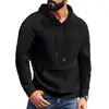 Comércio Exterior Transfronteiriço Estilo Americano Novo Tamanho Europeu Moletom Casual Masculino Jacquard com Capuz Xadrez e Bolsos Grandes