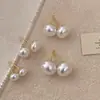 Brincos de Pérola Tipo Pão Chinês Retro Francês Design de Nicho para Mulheres Sentido de Design Luxo Leve de Ponta Ornamentos de Orelha Exagerados Brincos Simples para o Dia a Dia