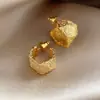 Brincos Europeus e Americanos de Agulha de Prata com Círculos Dourados Irregulares Brincos de Tarraxa Minimalistas Exagerados Retrô Brincos Simples de Moda com Temperamento