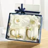 Tazas de Esmalte al por Mayor del Fabricante, Nuevo Estilo para Mujeres, Tazas de Té con Flores de Alto Valor para el Hogar, Vasos de Agua Exquisitos de Oficina de Gama Alta