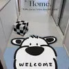 Capacho de Entrada com Laço de Seda Cartoon, Capacho Grosso e Resistente à Sujeira para Entrada, Pode Ser Cortado no Tamanho