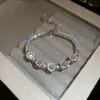 ¡Colección Estrella Azul Océano! Pulsera de lazo ovalado de circonita, clara y etérea, lujo ligero, sensación de alta gama, joyería al por mayor