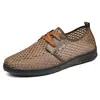 Novos Sapatos de Malha Masculinos para o Verão 2025, Leves, Respiráveis, Sapatos de Malha Vazada, Solas Macias, Antiderrapantes, Sapatos Casuais Leves, Sandálias Masculinas