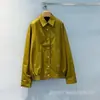 Série Miu "Shenzhen Nanyou" Jaqueta Verde Abacate Estilo Camisa Bordado Tridimensional com Aplicação 26 Outono/Inverno