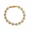 Pulseira Romana de Cobre Banhada a Ouro de Alto Padrão Transfronteiriça Europeia e Americana, Pulseira Redonda de Design Simples com Zircônia Versátil