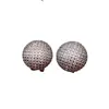 Pendientes de botón redondos de plata con circonita, estilo minimalista europeo y americano, únicos y de moda, pendientes elegantes con un toque de lujo ligero y de alta gama, diseño de nicho