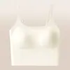 Sujetador tipo camisola invisible sin costuras con efecto base líquida, copas semirrígidas, lavable a máquina, alta elasticidad, tirantes finos, bordes que no se enrollan, diseño de espalda versátil y hermoso