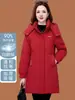 Chaqueta de alta gama de plumón de ganso para mujer, nueva moda de invierno 2026, longitud media, corte entallado y abrigo grueso de plumón de ganso blanco