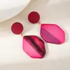Brincos Geométricos Exagerados Retrô Europeus e Americanos para Mulheres, Design de Nicho, Brincos de Acrílico Coloridos da Moda, Sensação de Luxo Leve e de Alta Qualidade
