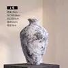 Jingdezhen Estilo Chino Nuevo Jarrón de Cerámica Rugosa Tarro de Cerámica Estilo Wabi-Sabi Decoración B&B Camuflaje Azul Adornos para Arreglos Florales