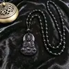 Colar Guanyin Buda Jade Imitação Pingente de Vidro Calcedônia Verde Corrente Longa para Suéter para Homens e Mulheres Presente para Transmissão ao Vivo Atacado