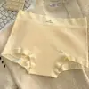 Pantaloncillos tipo bóxer de algodón puro sin costuras para niñas con entrepierna extendida, cintura media, ajustados a la cadera, entrepierna antibacteriana 10A, pantis de cintura media para mujer