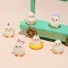 Desenho Animado Fofo Pintinho Off-White Boneca Fofa Acessórios de Resina para Joias DIY Miniatura de Paisagem Enfeites de Mesa para Carro