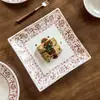 Conjunto Retro Chinês de Tigela e Prato para Uso Doméstico, Presente, Jantar de Reunião, Louça de Cerâmica Atacado, Tigela de Arroz, Tigela de Legumes, Tigela Redonda para Sopa