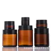 Frasco de Crema Marrón 50g Botella de Vidrio para Crema Facial Caja Dispensadora de Maquillaje Botella Dispensadora de Sombras de Ojos Botella de Spray de Cápsula para Loción