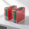 Caixa de Armazenamento de Arquivos Acrílica Espessa Personalizada Caixa Portátil para Armazenamento de Cartas de Mesa Exibição de Arquivos de Escritório