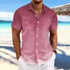 Camisa masculina casual de manga curta com estampa listrada, para o mercado transfronteiriço da Europa e dos Estados Unidos em 2024