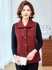 Ropa de madre primavera y otoño chaleco fino de solapa ropa para mujeres de mediana edad y mayores talla grande holgado moderno elegante chaleco superior capa para hombros