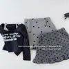 Falda para Niña 2026 Otoño/Invierno Nueva Estilo Coreano Falda de Lunares Línea A para Niñas con Elegantes Bordes Fruncidos