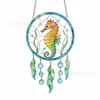 Apanhador de Sonhos DIY Transfronteiriço Pintado à Mão em Acrílico Ornamento Pendurado Educacional Infantil para Colorir Janela Pegador de Sol Pingente Decorativo