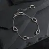 Pulsera Círculo Ola 721 para Mujer, Irregular Plata de Ley S925, Personalidad de Nicho, Ins Dulce Fresca Versátil Simple Cadena de Plata