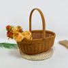 Cesta Grande, Cesta de Mano a la Moda, Cesta de Flores de Ratán, Cesta de Frutas de Ratán de Café Recogida a Mano, Arreglo Floral y Arreglo de Flores