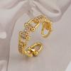 Anillo Europeo y Americano Transfronterizo de Diamante Completo para Mujer, Apertura de Circonita de Gama Alta de Nicho, Anillo Ajustable, No se Desvanece, Venta al por Mayor Versátil