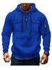 Moletom Masculino Novo da Amazon Outono e Inverno com Múltiplos Bolsos, Jaqueta de Lã com Capuz e Mangas Longas, Blusa Esportiva Casual