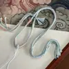 Nuevo Cordón Trenzado de Hilo Colorido Estilo Chino con Suaves Borlas de Color Macarrón