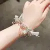 Goma para el pelo de malla de cristal súper brillante de Dongdaemun, Corea, diseño de nicho a la moda, accesorio para el pelo versátil