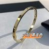Versión alta V oro clásico AMOR quinta generación pulsera de pareja versión estrecha seis diamantes diez diamantes chapado grueso oro rosa 18K lujo ligero