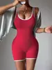 Macacão de ioga transfronteiriço para mulheres, cintura alta, modelador, levantador de bumbum, fitness esportivo, treino de Pilates, peça única de shorts