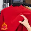 Venta al por mayor del fabricante Suéter de punto cálido de invierno para hombre, todo en uno, cuello alto medio de terciopelo, con felpa adicional, nuevo, engrosado