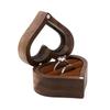 Caja de Madera Maciza para Pendientes de Mujer, Anillos, Joyero de Almacenamiento y Regalo, Nogal Negro Exclusivo Transfronterizo para Regalos de Enamorados Logo