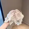 Pañuelo Cuadrado de Encaje Dulce Estilo Girly para el Cabello, Cuerda para el Cabello con Lazo Elegante, Suave Accesorio para el Cabello, Cuerda para el Cabello Bordada con Encaje